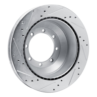 R1 Concepts R1 08-19 Ford E-350 Super Duty Rear Right Drilled & Slotted Silver Brake Rotor