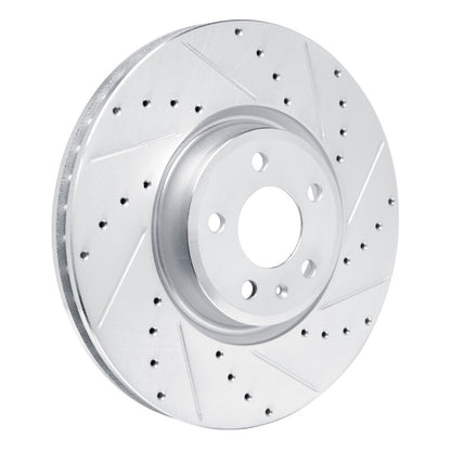 R1 Concepts R1 18-25 Audi SQ5 Sportback Front Right Drilled & Slotted Silver Brake Rotor