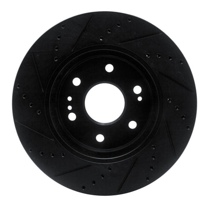 R1 Concepts R1 2019-2026 Cadillac Escalade ESV Front Right Drilled & Slotted Black Brake Rotor