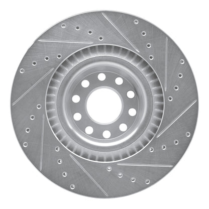 R1 Concepts R1 01-03 Audi S8 Front Left Drilled & Slotted Silver Brake Rotor