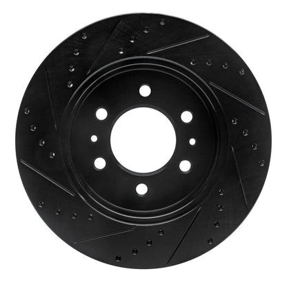 R1 Concepts R1 09-09 Ford F-150 RWD Front Right Drilled & Slotted Black Brake Rotor