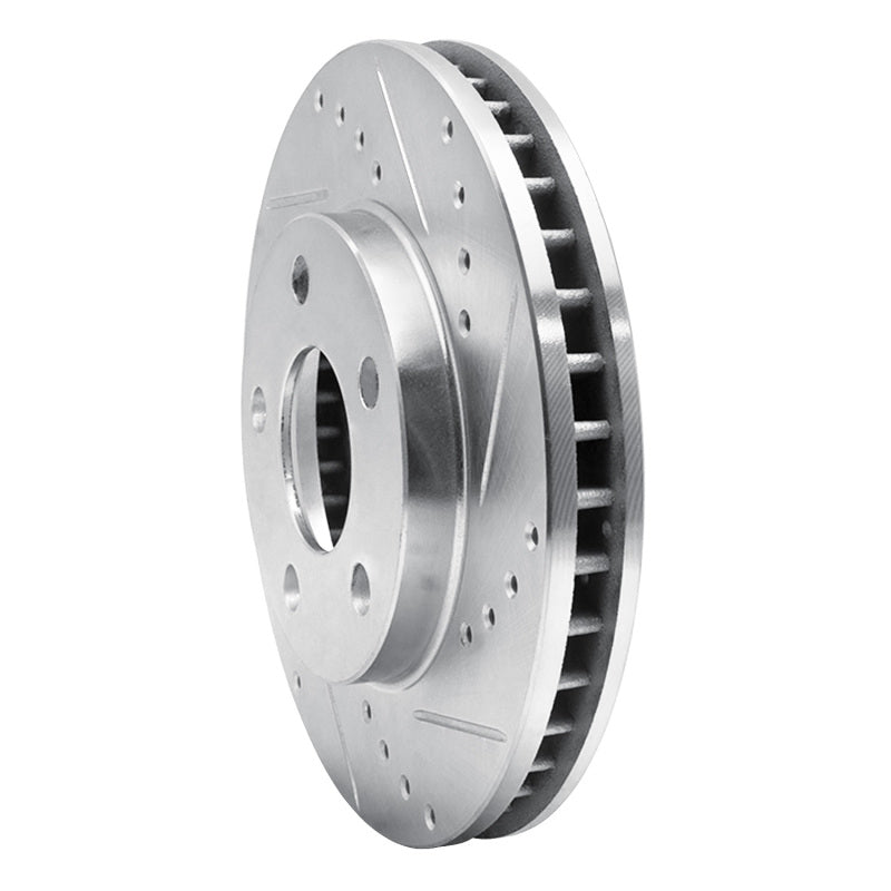 R1 Concepts R1 87-90 Chrysler Town & Country Front Right Drilled & Slotted Silver Brake Rotor