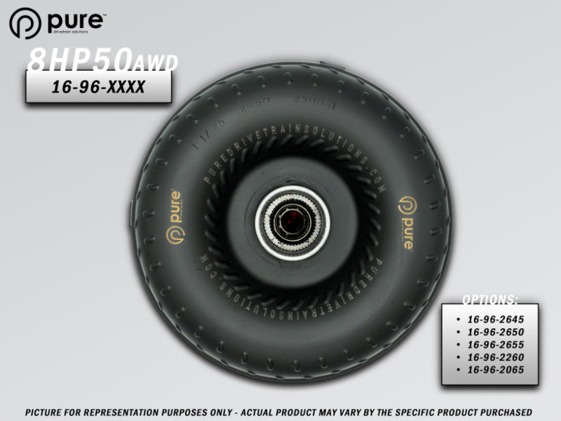 Pure Drivetrain Solutions Pure Drivetrain 8HP50 High Performance Billet Race Torque Converter - 26/50 Stator - AWD