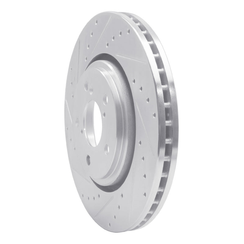 R1 Concepts R1 17-20 Acura MDX Front Left Drilled & Slotted Silver Brake Rotor