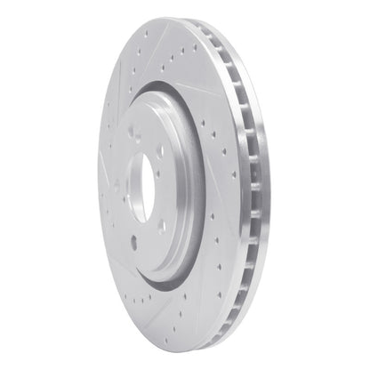 R1 Concepts R1 17-20 Acura MDX Front Left Drilled & Slotted Silver Brake Rotor