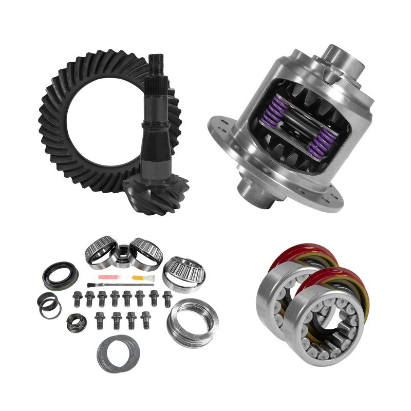 Yukon Gear & Axle Yukon 9.5in GM 4.11 Rear Ring & Pinion Install Kit 33 Spline Positraction Axle Bearing and Seals