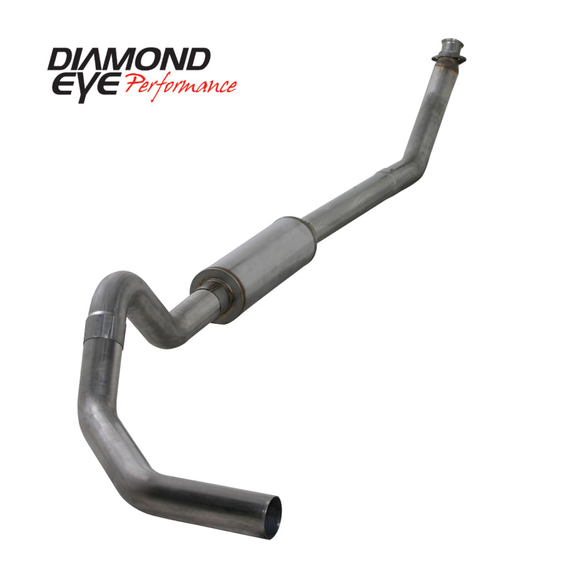 Diamond Eye Performance Diamond Eye KIT 4in Turbo Back MFLR RPLCMENT PIPE SGL SS: 98.5-02 DODGE CUMMINS 5.9L