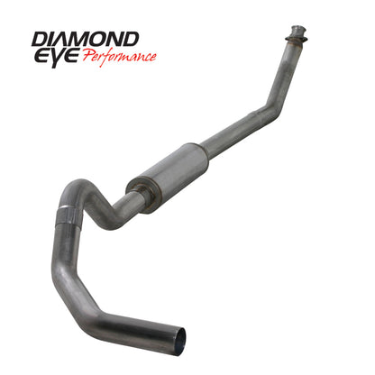 Diamond Eye Performance Diamond Eye KIT 4in Turbo Back MFLR RPLCMENT PIPE SGL SS: 98.5-02 DODGE CUMMINS 5.9L