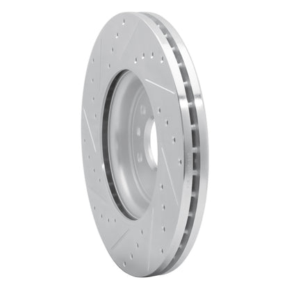 R1 Concepts R1 17-20 Jaguar XF Front Right Drilled & Slotted Silver Brake Rotor