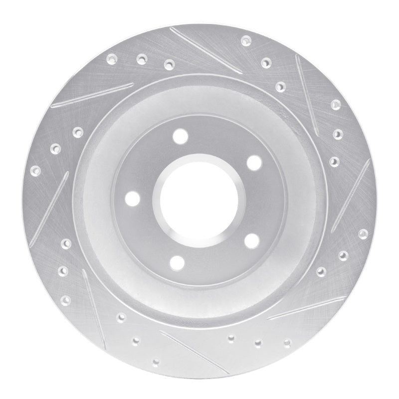 R1 Concepts R1 88-94 Chevrolet Corvette Front Left Drilled & Slotted Silver Brake Rotor