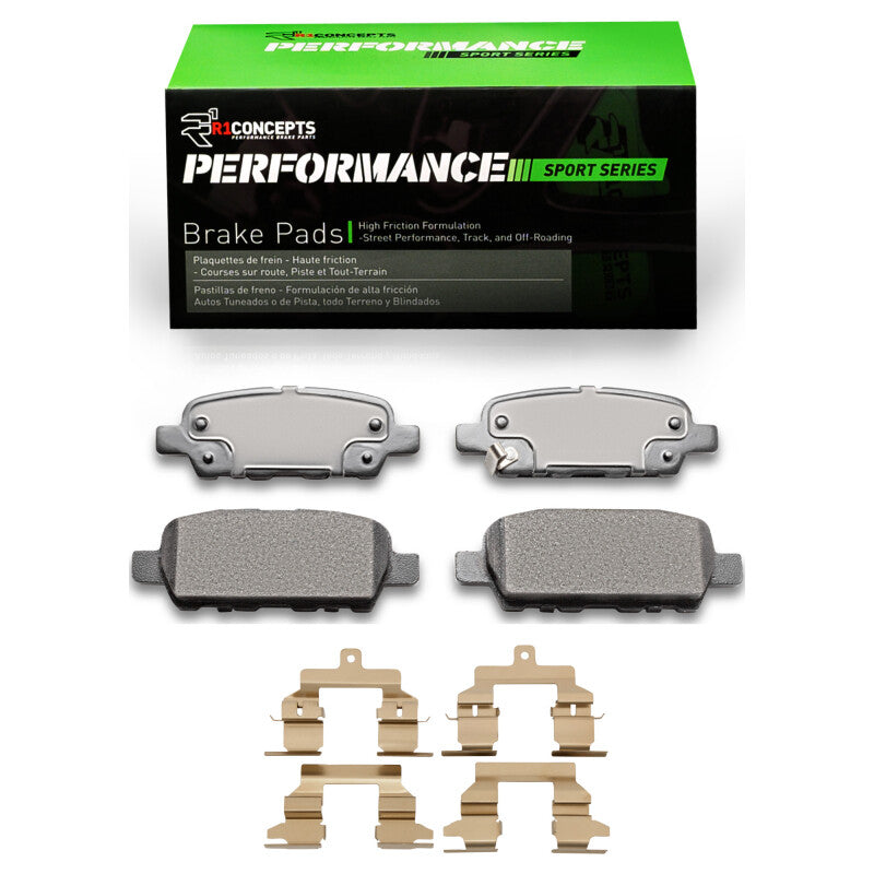 R1 Concepts R1 08-13 Nissan Rogue Rear Performance Sport Pads & Hardware Kit