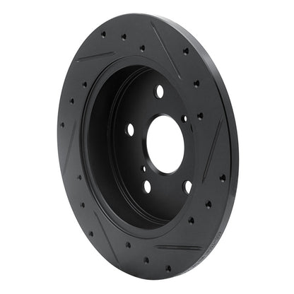 R1 Concepts R1 2015-2025 Lexus NX200T Rear Left Drilled & Slotted Black Brake Rotor