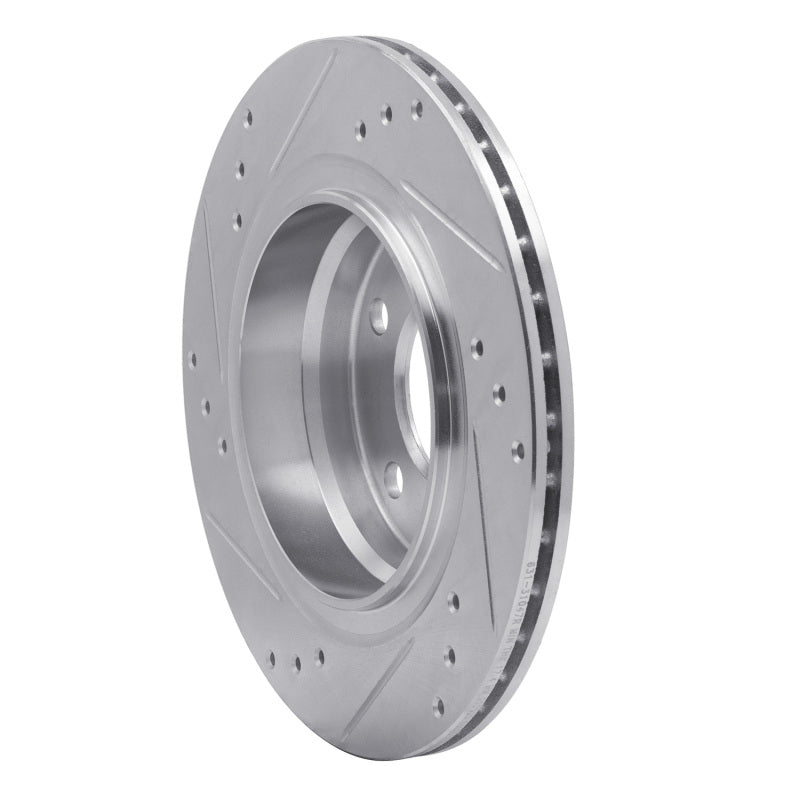 R1 Concepts R1 99-06 BMW 323I Rear Right Drilled & Slotted Silver Brake Rotor