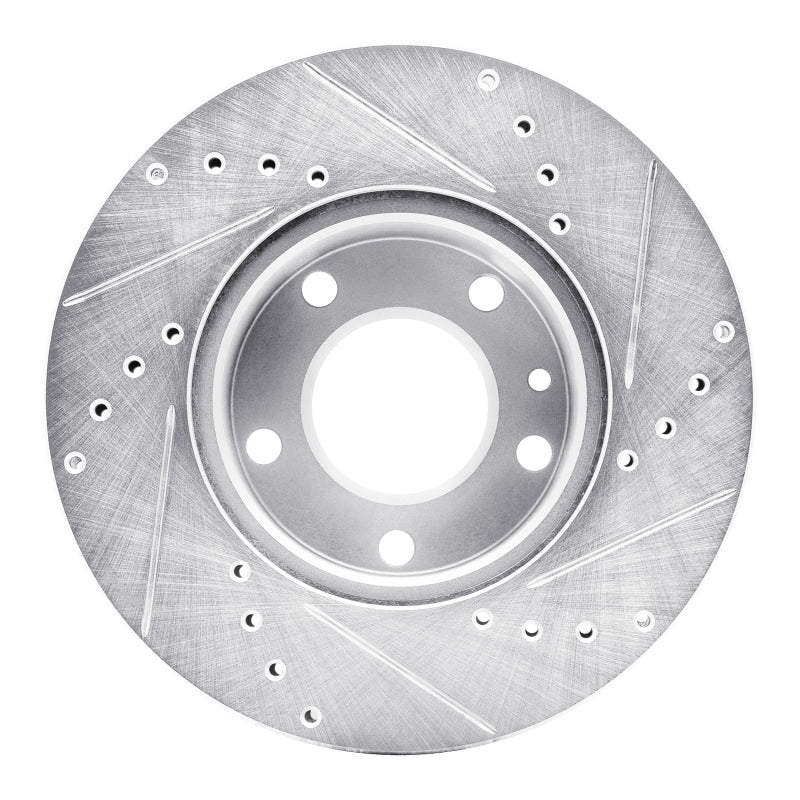 R1 Concepts R1 82-86 BMW 735I Front Left Drilled & Slotted Silver Brake Rotor