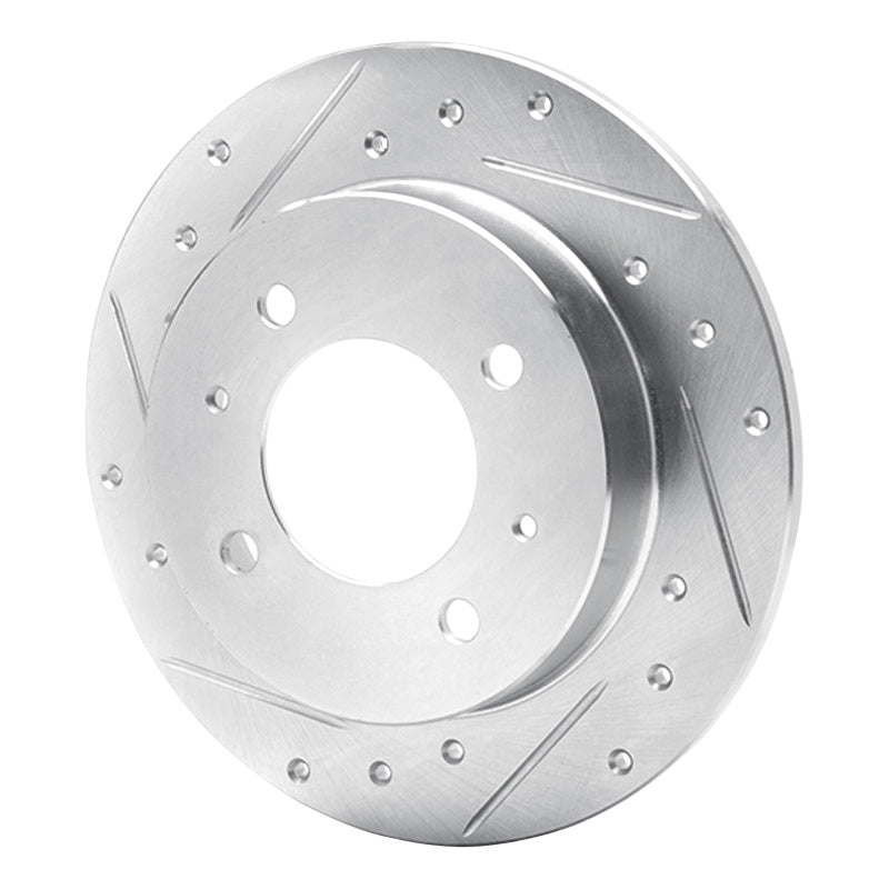 R1 Concepts R1 97-06 Hyundai TIBURON Rear Left Drilled & Slotted Silver Brake Rotor