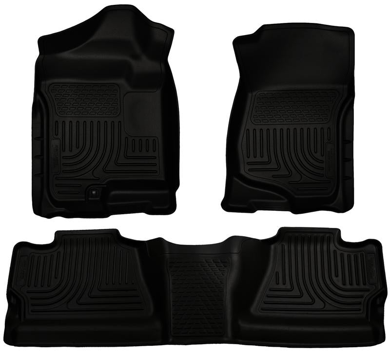 Husky Liners 07-12 Chevy Silverado/GMC Sierra Crew Cab WeatherBeater Combo Black Floor Liners