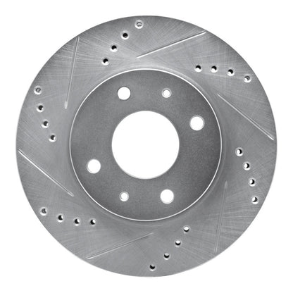R1 Concepts R1 04-04 Mitsubishi Lancer Front Left Drilled & Slotted Silver Brake Rotor