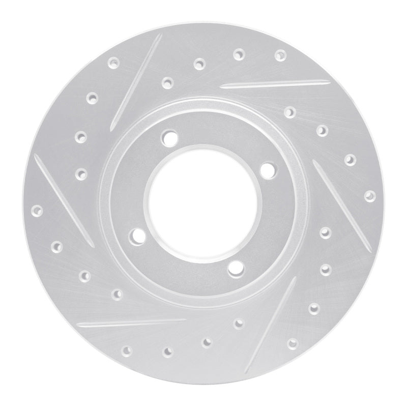 R1 Concepts R1 86-89 Toyota Van Wagon Front Left Drilled & Slotted Silver Brake Rotor