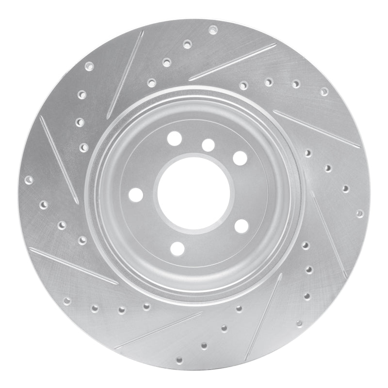 R1 Concepts R1 04-10 BMW 650I Coupe Rear Right Drilled & Slotted Silver Brake Rotor