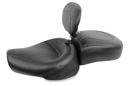 Mustang Motorcycle Mustang 82-03 Harley Sportster Wide Touring Solo Seat w/Driver Backrest - Black