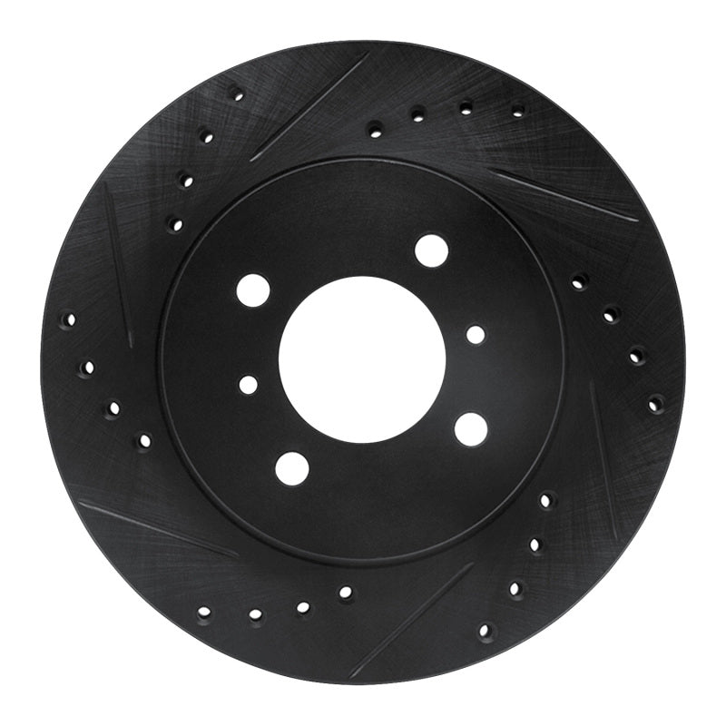 R1 Concepts R1 98-07 Mitsubishi Mirage Front Left Drilled & Slotted Black Brake Rotor