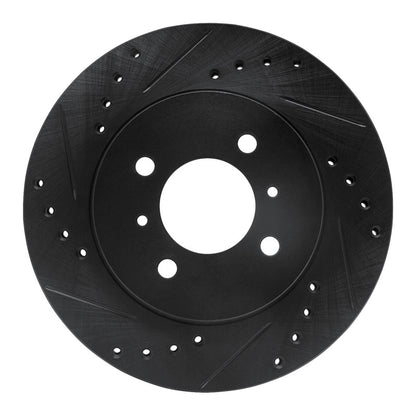 R1 Concepts R1 98-07 Mitsubishi Mirage Front Left Drilled & Slotted Black Brake Rotor