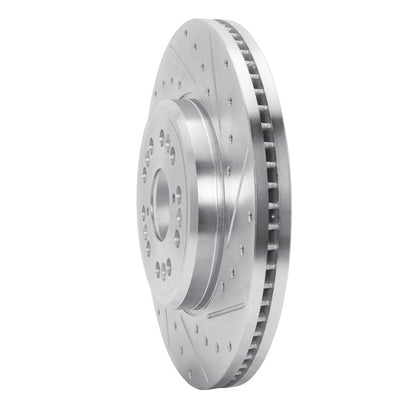 R1 Concepts R1 1995-2000 Lexus LS400 Front Right Drilled & Slotted Silver Brake Rotor