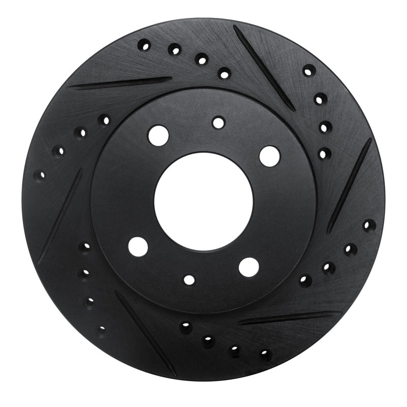 R1 Concepts R1 86-17 Nissan Pulsar NX Front Right Drilled & Slotted Black Brake Rotor