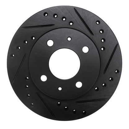 R1 Concepts R1 86-17 Nissan Pulsar NX Front Right Drilled & Slotted Black Brake Rotor