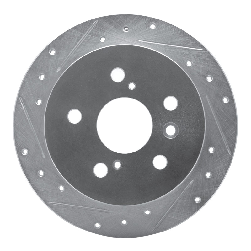 R1 Concepts R1 02-08 Lexus ES300 Rear Left Drilled & Slotted Silver Brake Rotor