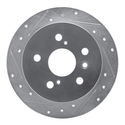 R1 Concepts R1 02-08 Lexus ES300 Rear Left Drilled & Slotted Silver Brake Rotor