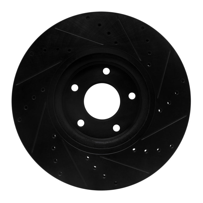 R1 Concepts R1 07-17 Nissan Juke Front Left Drilled & Slotted Black Brake Rotor