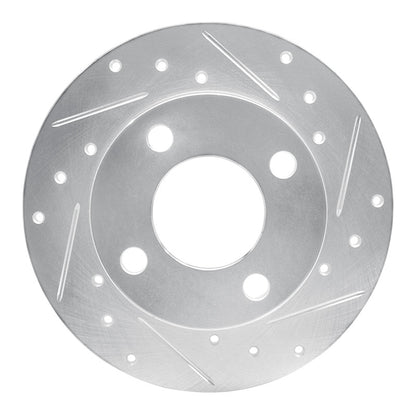 R1 Concepts R1 82-98 Audi Coupe Rear Right Drilled & Slotted Silver Brake Rotor