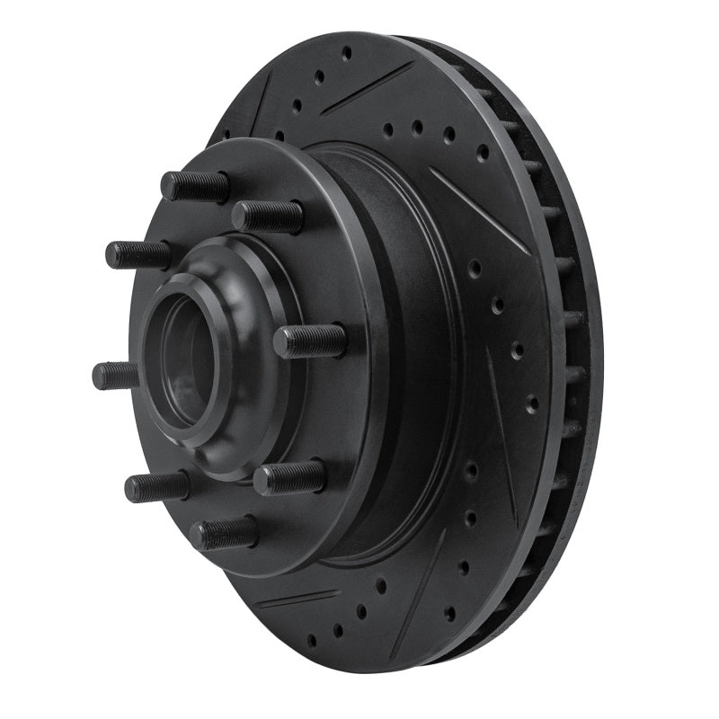 R1 Concepts R1 71-95 Chevrolet P20 Front Left Drilled & Slotted Black Brake Rotor