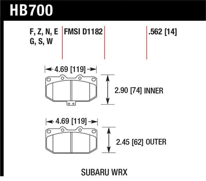 Hawk Performance Hawk 06-07 Subaru WRX HPS Street Brake Pads