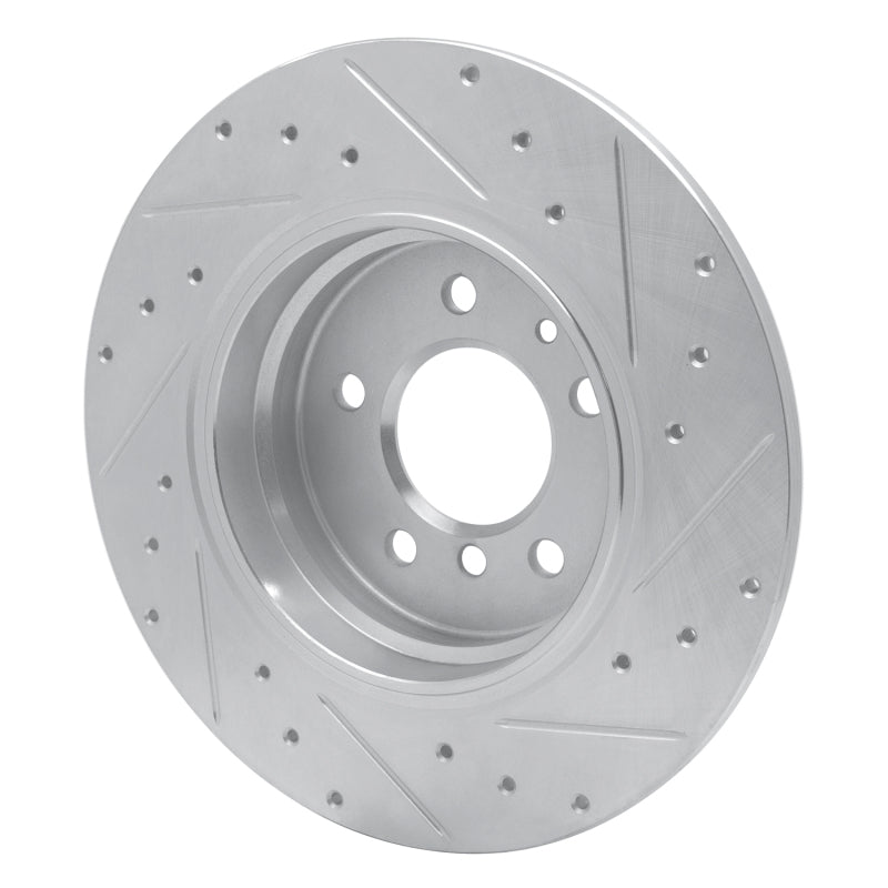 R1 Concepts R1 91-01 BMW 850CSI Rear Left Drilled & Slotted Silver Brake Rotor