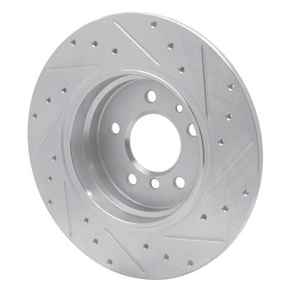 R1 Concepts R1 91-01 BMW 850CSI Rear Left Drilled & Slotted Silver Brake Rotor