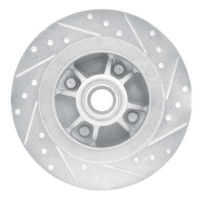 R1 Concepts R1 84-87 Nissan Maxima Rear Left Drilled & Slotted Silver Brake Rotor