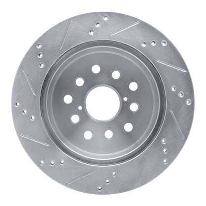R1 Concepts R1 2001-2006 Lexus LS430 Rear Right Drilled & Slotted Silver Brake Rotor