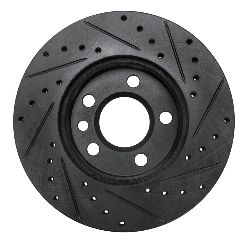 R1 Concepts R1 96-00 Volkswagen EuroVan Front Left Drilled & Slotted Black Brake Rotor