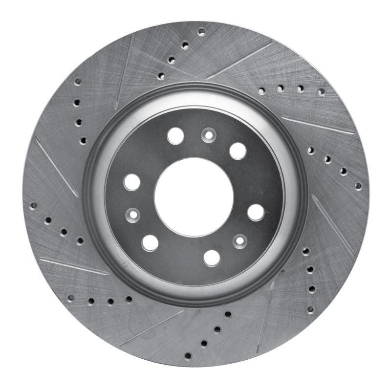 R1 Concepts R1 04-09 Cadillac SRX Front Left Drilled & Slotted Silver Brake Rotor
