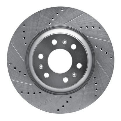 R1 Concepts R1 04-09 Cadillac SRX Front Left Drilled & Slotted Silver Brake Rotor