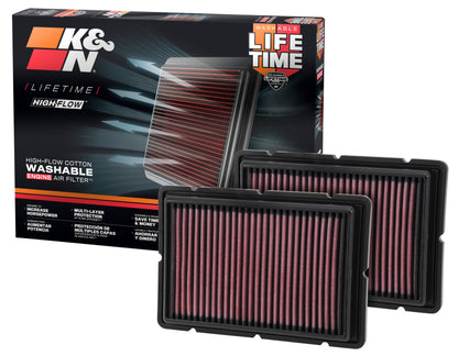 K&N Engineering K&N Replacement Air Filter 05-09 Ferrari F360 11.125in O/S Length x 7.625 O/S Width x 1.313in H
