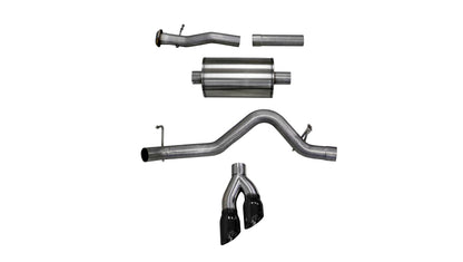 CORSA Performance Corsa 2017-22 Chevrolet Colorado 3.7L Extended Cab Sport Cat-Back System Single Rear Exit Black Tips