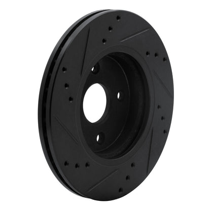 R1 Concepts R1 11-15 Mazda 2 (Mexico) Front Right Drilled & Slotted Black Brake Rotor