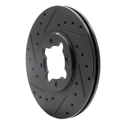 R1 Concepts R1 82-85 Toyota Celica Front Left Drilled & Slotted Black Brake Rotor