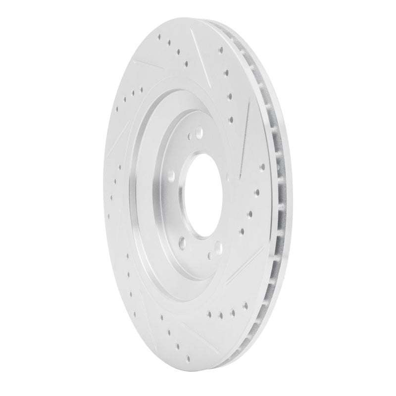 R1 Concepts R1 2019-2025 Hyundai Elantra N Rear Left Drilled & Slotted Silver Brake Rotor