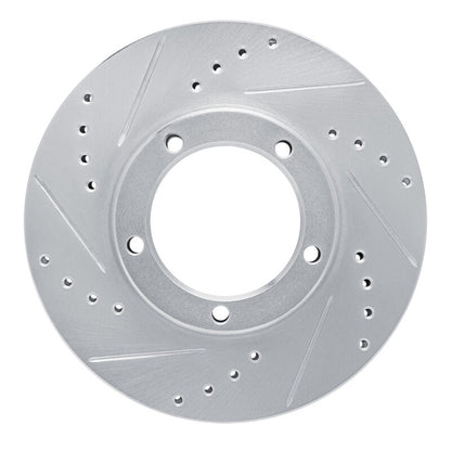 R1 Concepts R1 86-89 Toyota Van Front Left Drilled & Slotted Silver Brake Rotor