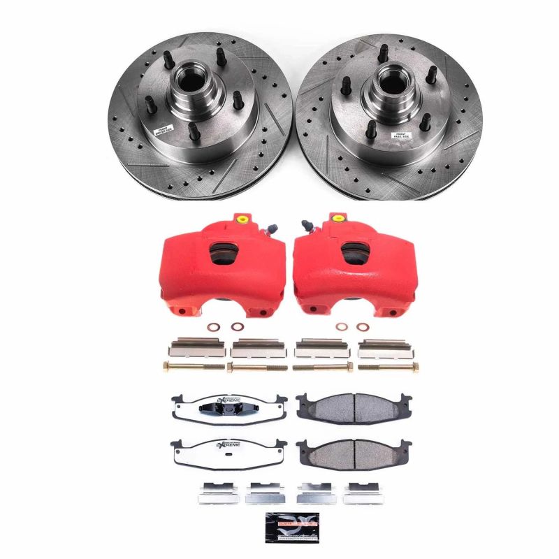 PowerStop Power Stop 94-02 Ford E-150 Econoline Club Wagon Front Z36 Truck & Tow Kit w/Cals