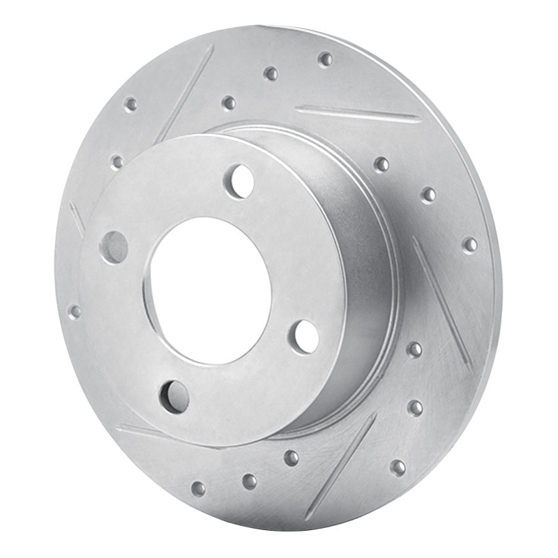 R1 Concepts R1 82-98 Audi Cabriolet Rear Left Drilled & Slotted Silver Brake Rotor